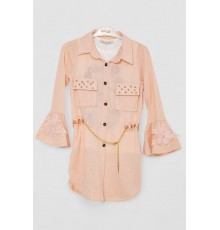 Сукня-сорочка в комплекті з майкою для дівчаток, колір персиковий, 247R0495