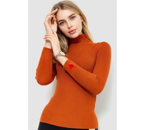 Гольф женский однотонный, цвет терракотовый, 204R052