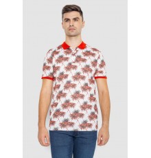 Поло чоловіче з принтом, колір червоно-молочний, 247R309