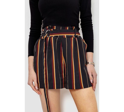 Шорти жіночі в смужку, колір чорний, 244R078