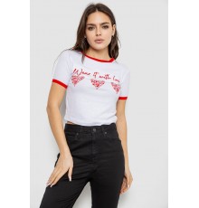 Футболка-топ жіноча з принтом, колір білий, 244R504