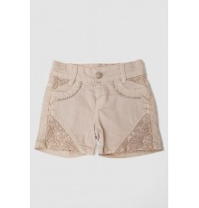 Шорти джинсові для дівчинки, колір темно-бежевий, 247R10033
