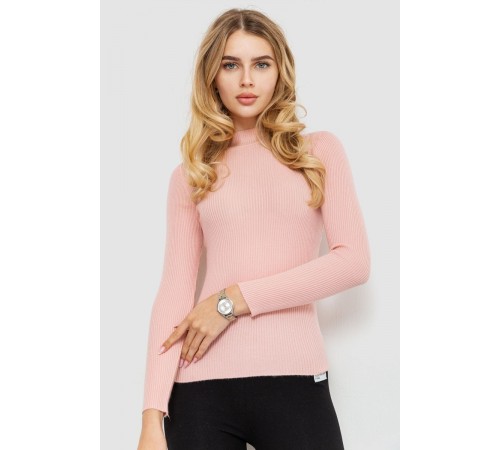 Водолазка жіноча однотонна, колір світло-рожевий, 204R019