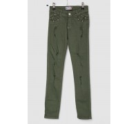 Джинси для дівчинки, колір хакі, 247R10041