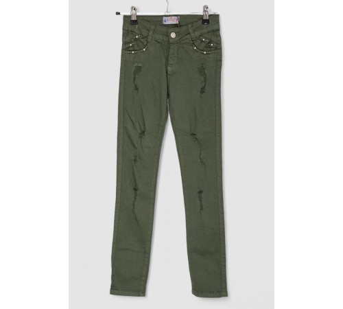 Джинси для дівчинки, колір хакі, 247R10041