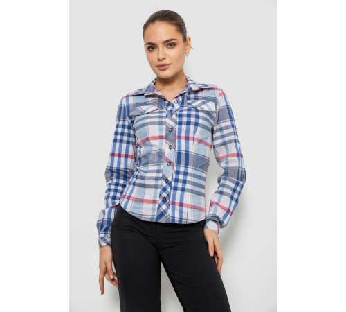 Сорочка жіноча в смужку, колір джинс, 230R064-2