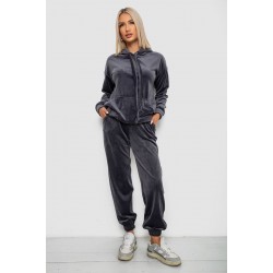 Спортивный костюм женский велюровый, цвет серый, 241R1530-5