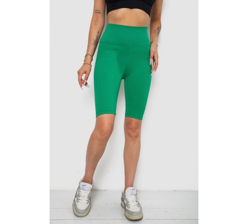 Велотреки жіночі в рубчик, колір зелений, 238R355