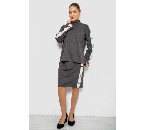 Костюм жіночий класичний, колір сірий, 257R322-1
