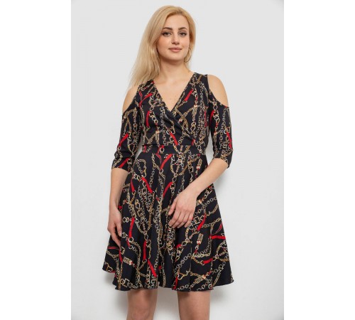 Платье женское с принтом, цвет черный, 230R182