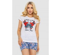 Пижама женская с принтом, цвет белый, 243R3049-1