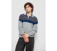 Светр-обманка чоловічий, колір сіро-синій, 161R913