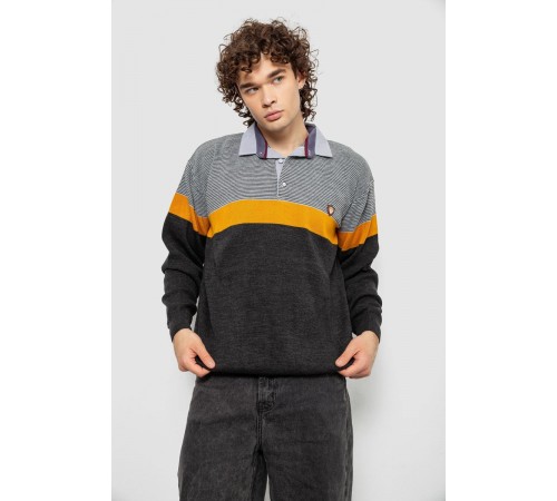 Свитер-обманка мужской, цвет серый, 161R913