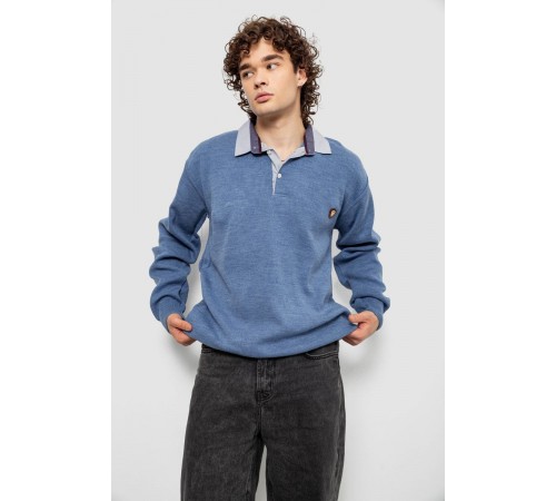 Свитер-обманка мужской, цвет джинс, 161R924