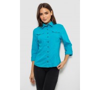 Рубашка женская однотонная, цвет голубой, 230R068-3