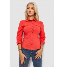 Сорочка жіноча однотонна, колір кораловий, 230R068-3