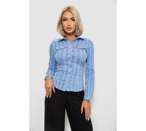 Рубашка классическая в полоску, цвет голубой, 230R646-1