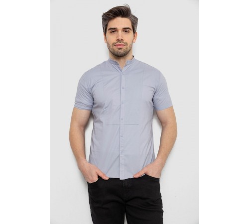 Сорочка чоловіча однотонна, колір сірий, 186R2043