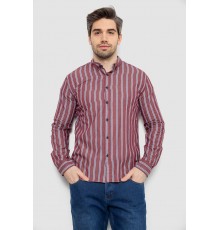 Сорочка чоловіча в смужку, колір бордовий, 186R2089