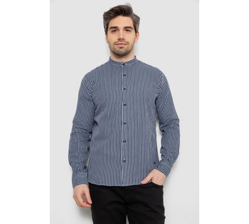 Сорочка чоловіча в смужку, колір синій, 186R2091