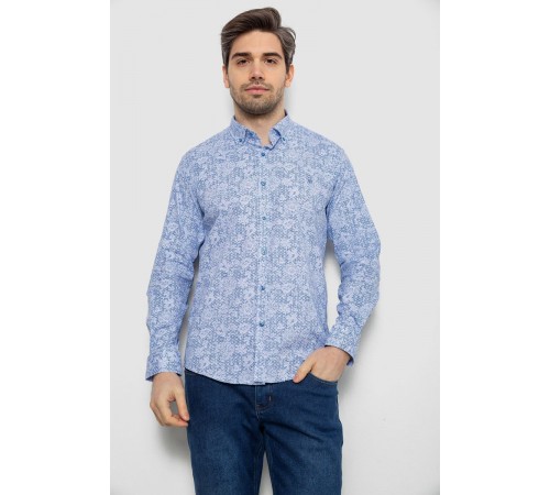 Сорочка чоловіча з принтом, колір блакитний, 186R6053