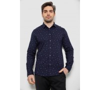 Чоловіча сорочка однотонна з принтом, колір синій, 186R6917-6