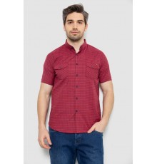 Сорочка чоловіча в клітинку, колір бордовий, 186R6918-10