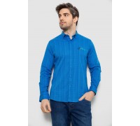 Сорочка чоловіча в клітку з принтом, колір електрик, 186RM04