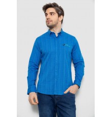 Сорочка чоловіча в клітку з принтом, колір електрик, 186RM04