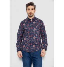 Сорочка чоловіча з принтом, колір синій, 186R2017