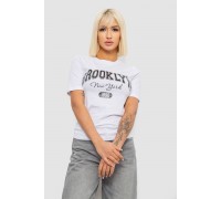 Футболка женская с принтом, цвет белый, 241R137