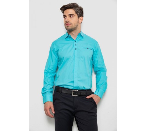 Сорочка чоловіча класична, колір бірюзовий, 186R7114-5