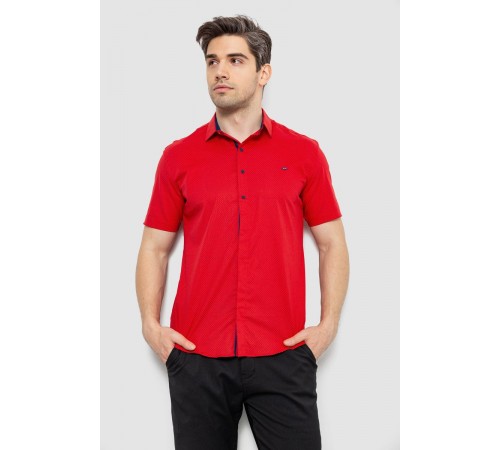 Чоловіча сорочка з принтом, колір червоний, 186R7142