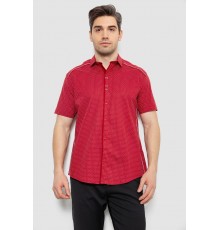 Мужская рубашка с принтом, цвет бордовый, 186R7405