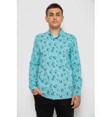 Сорочка чоловіча з принтом, колір бірюзовий, 214R1043