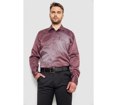 Сорочка чоловіча з принтом, колір бордовий, 214R5829