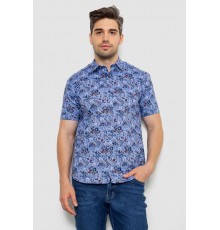 Сорочка чоловіча з принтом, колір джинс, 214R6917-10