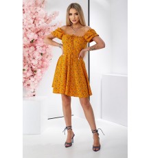 Сукня жіноча з принтом софт, колір гірчичний, 257R811