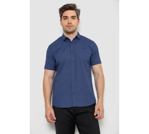 Сорочка чоловіча однотонна, колір синій, 214R6917-13