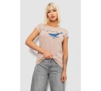 Футболка жіноча з принтом, колір мокко, 244R1006