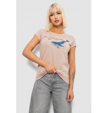 Футболка жіноча з принтом, колір мокко, 244R1006