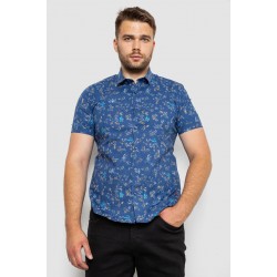 Рубашка мужская с принтом, цвет джинс, 214R6917-9