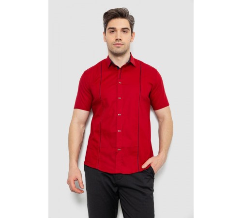 Сорочка чоловіча однотонна, колір червоний, 214R7003-5
