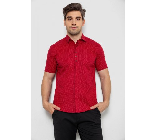 Сорочка чоловіча з принтом, колір бордовий, 214R7014