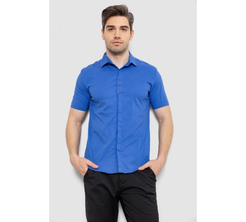 Сорочка чоловіча з принтом, колір блакитний, 214R7014