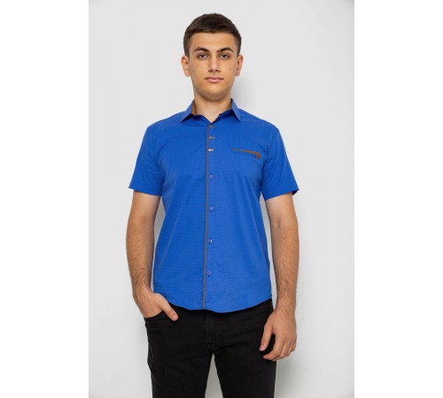 Сорочка чоловіча з принтом, колір електрик, 214R7016