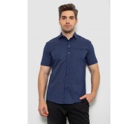 Рубашка мужская с принтом, цвет темно-синий, 214R7018