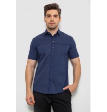 Рубашка мужская с принтом, цвет темно-синий, 214R7018