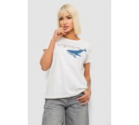 Футболка женская с принтом, цвет молочный, 244R1006