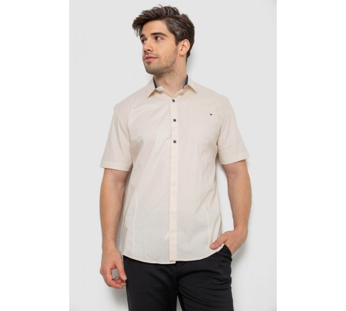 Сорочка чоловіча однотонна, колір бежевий, 214R7117